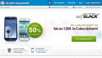 Die Website "Hier-gibt´s-was-geschenkt" vermittelt diverse Verträge und verspricht dafür satte Prämien (Screenshot: ITespresso).