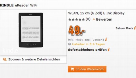 Saturn brings Kindle at the special price