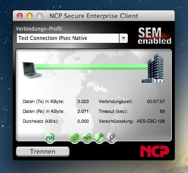 NCP-VPN, Mac-Verbindung