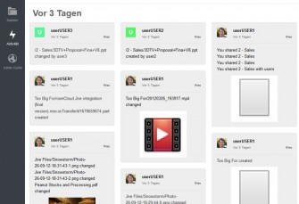 Version 6 von owncloud bringt mit der Jive-Integration auch einen Activity Stream (Screenshot: ownCloud).