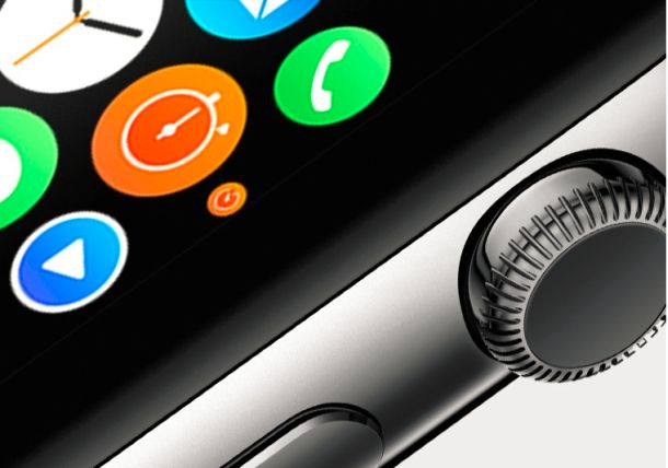 Mit dem Rädchen an der Seite verspricht Apple bei seiner Smartwatch eine präzise Bedienung (Screenshot: Gizmodo).