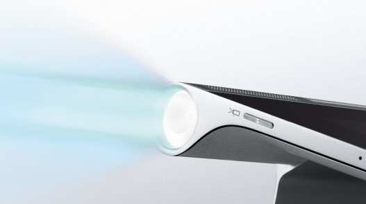 In dem für die Lenovo-Tablets typischen Griff ist beim Yoga-Tablet 2 Pro ein Pico-Projektor verbaut (Bild: Lenovo).