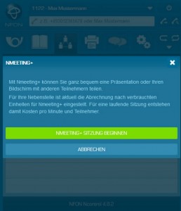Ncontrol Sitzung Starten Nmeeting+ Sitzung starten (Screenshot: Nfon)