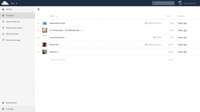 Auch die Benutzeroberfläche hat leichte Veränderungen erfahren und die Performance bei Up- und Downloads wurde deutlich erhöht (Screenshot: ownCloud).