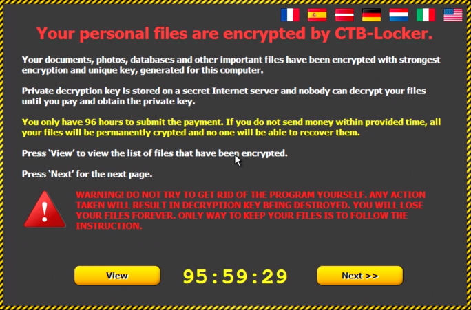 Klicken Nutzer in der vermeintlich von MIcosoft stammneden Mail auf den Anhang, verschlüsselt die Ransomware CTB-Locker ihre Dateien (Screenshot: Cisco).