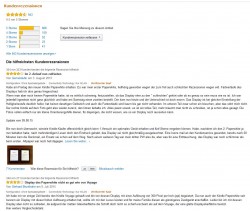 Kundenrezensionen bei Amazon - hier am Beispiel des E-Book-Readers Kindle Paperwhite (Screenshot: ITespresso)