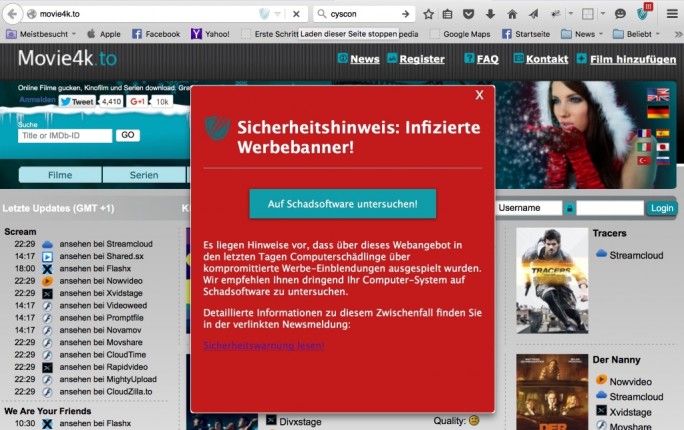 MalwaretizingAlert (Screenshot: Cyscon)