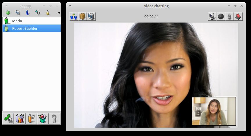 Videochat in der Beta von Voptop (Screenshot: Robert Stiehler).