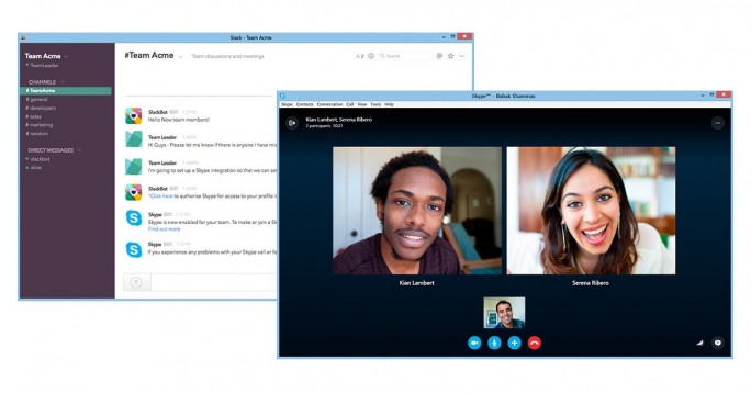 Skype-Integration mit Slack (Bild: Microsoft)