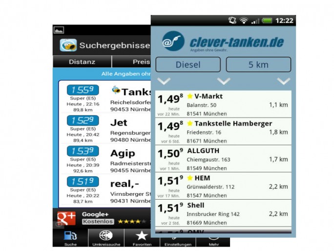 Mobile Benzinpreisvergleiche