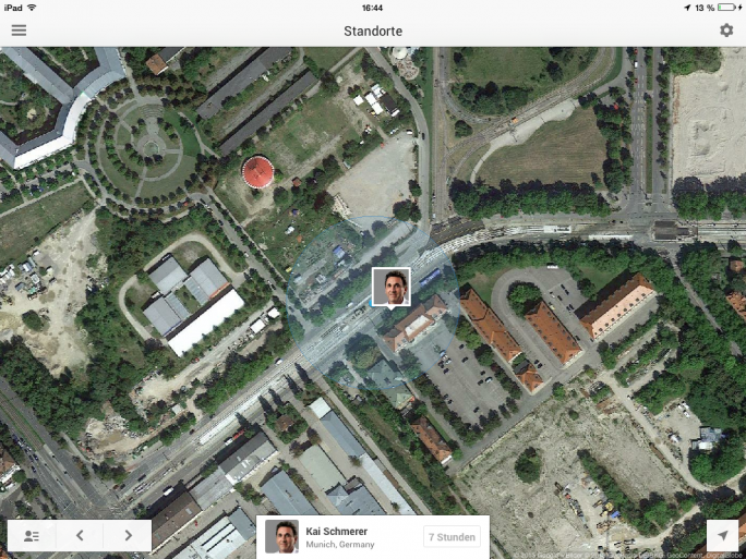 Google+ Standortfreigabe unter iOS (Screenshot: ZDNet)