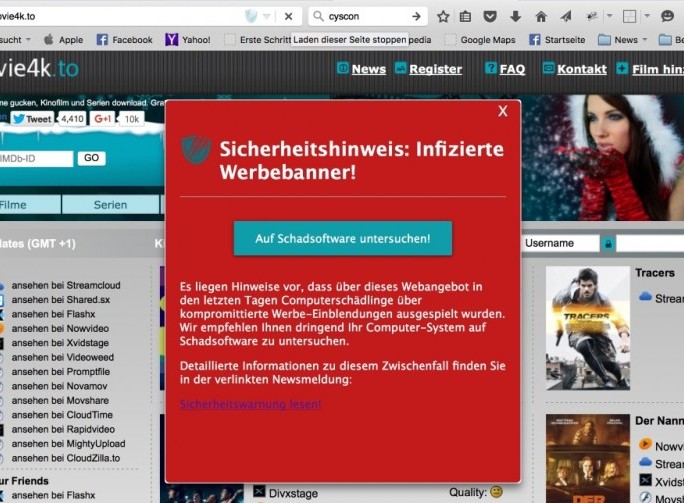 MalwaretizingAlert (Screenshot: Cyscon)