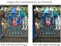 Im direkten Vergleich mit der Kamera-App von Apple verspricht Microsoft Pix bessere Fotos (Bild: Microsoft).